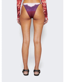 Jean Paul Gaultier | Women | Cartouche Printed Bikini Bottom | Burgundy