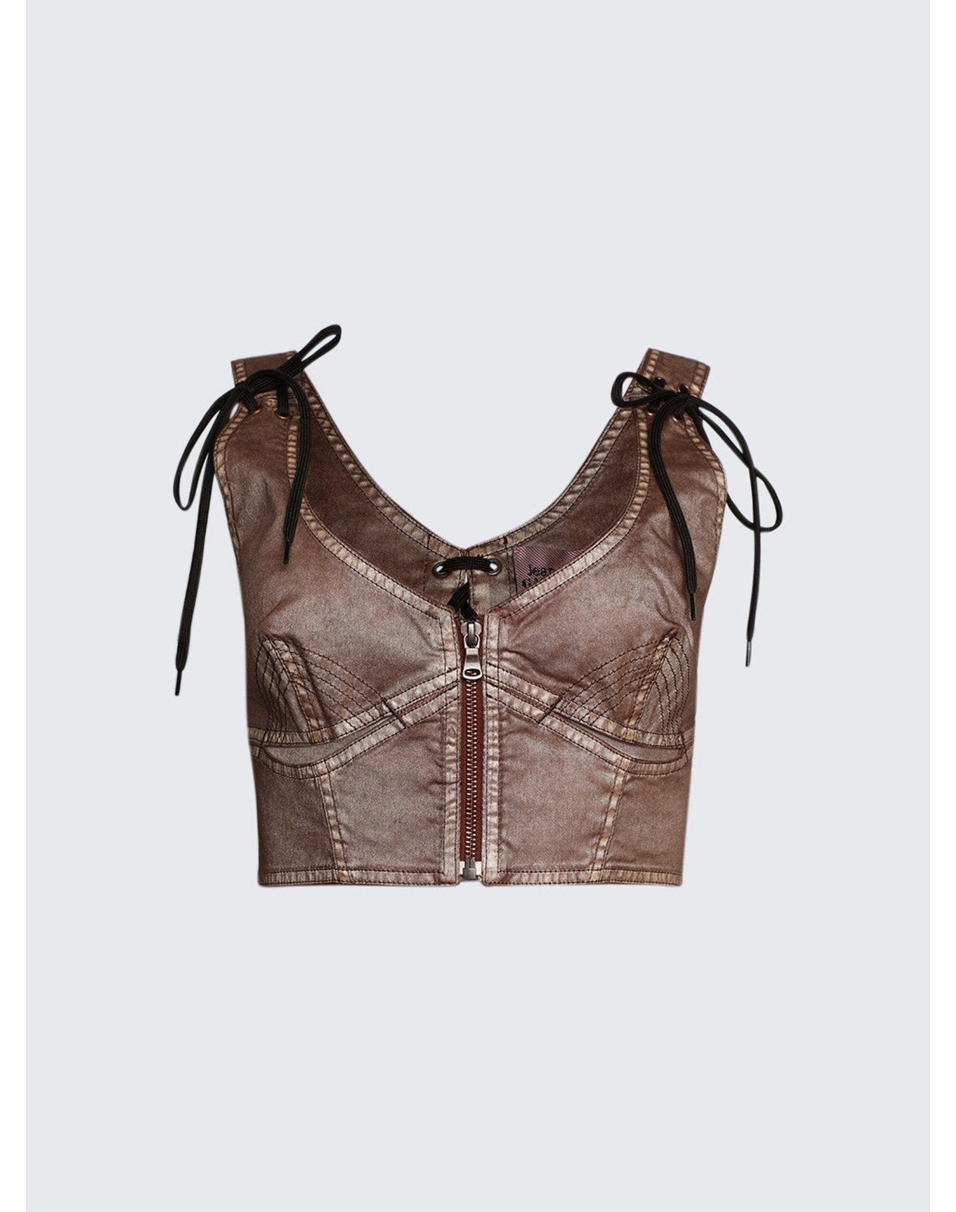 Jean Paul Gaultier | Women | Knwls Laced Crop Top | Ecru x Navy