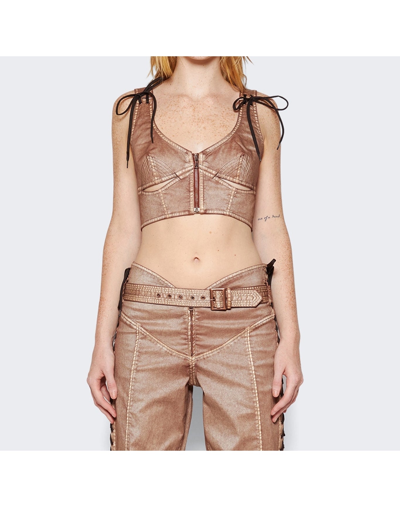 Jean Paul Gaultier | Women | Knwls Laced Crop Top | Ecru x Navy