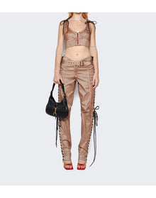 Jean Paul Gaultier | Women | Knwls Laced Crop Top | Ecru x Navy