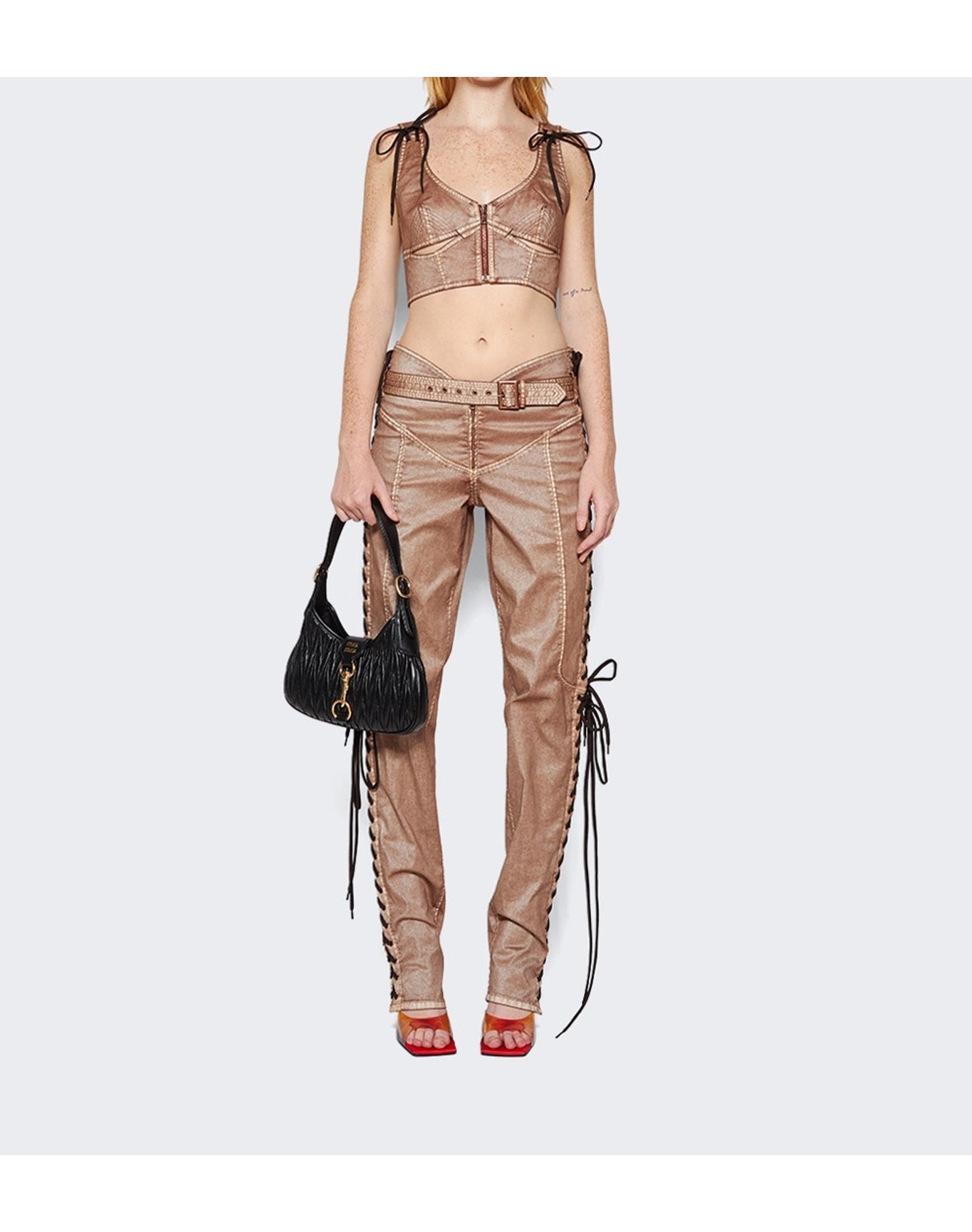 Jean Paul Gaultier | Women | Knwls Laced Crop Top | Ecru x Navy
