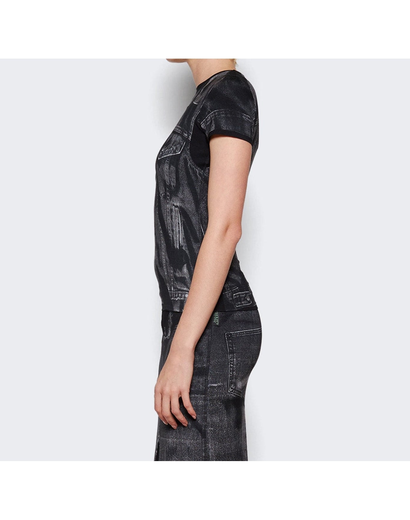 Jean Paul Gaultier | Women | L'oeil Crew Neck Top | White x Grey