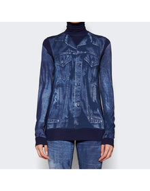 Jean Paul Gaultier | Women | L'oeil Long Sleeve Top | Navy Blue