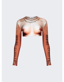 Jean Paul Gaultier | Women | Long Sleeves Corps Top | Light Nude