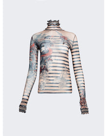 Jean Paul Gaultier | Women | Mariniere Long Sleeve Top | Nude x Blue