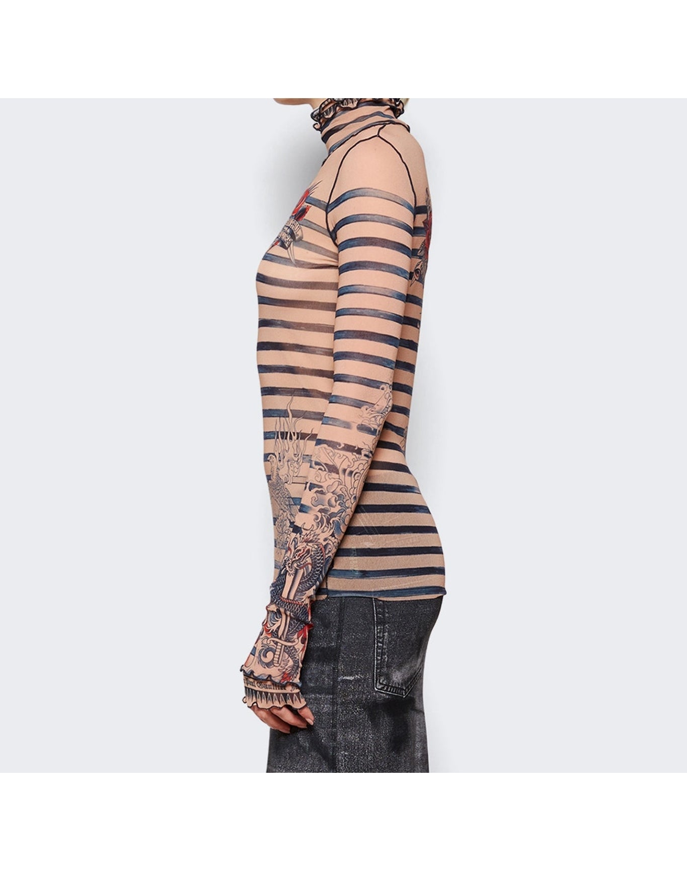 Jean Paul Gaultier | Women | Mariniere Long Sleeve Top | Nude x Blue