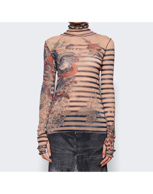 Jean Paul Gaultier | Women | Mariniere Long Sleeve Top | Nude x Blue