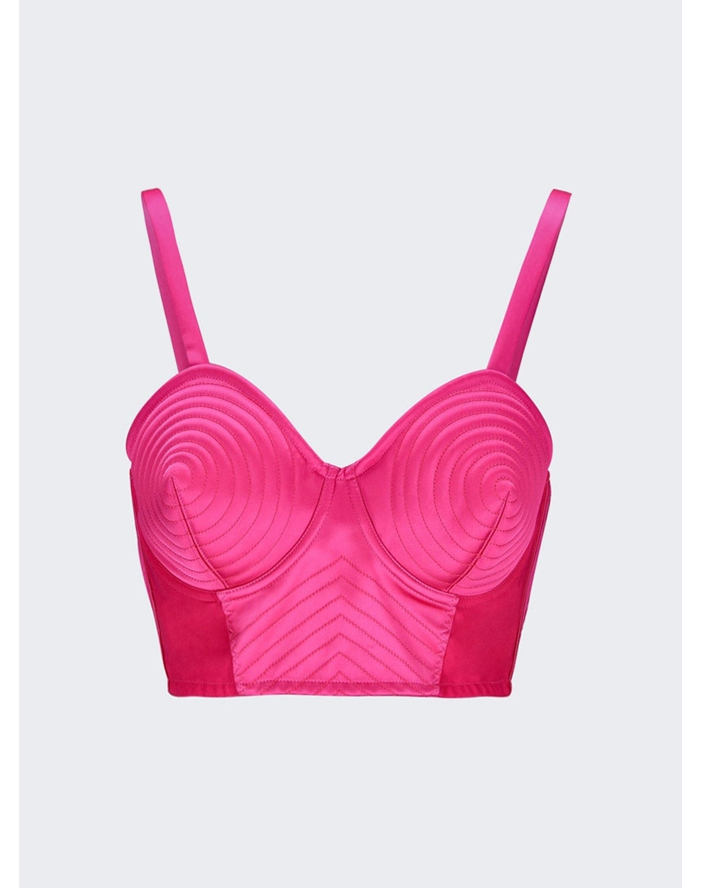 Jean Paul Gaultier | Women | Satin Stretch Conical Bra Top | Shocking Pink