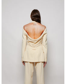 Jean Paul Gaultier x Lotta Volkova | Women | Tailored Back Cut-out Blazer | Beige