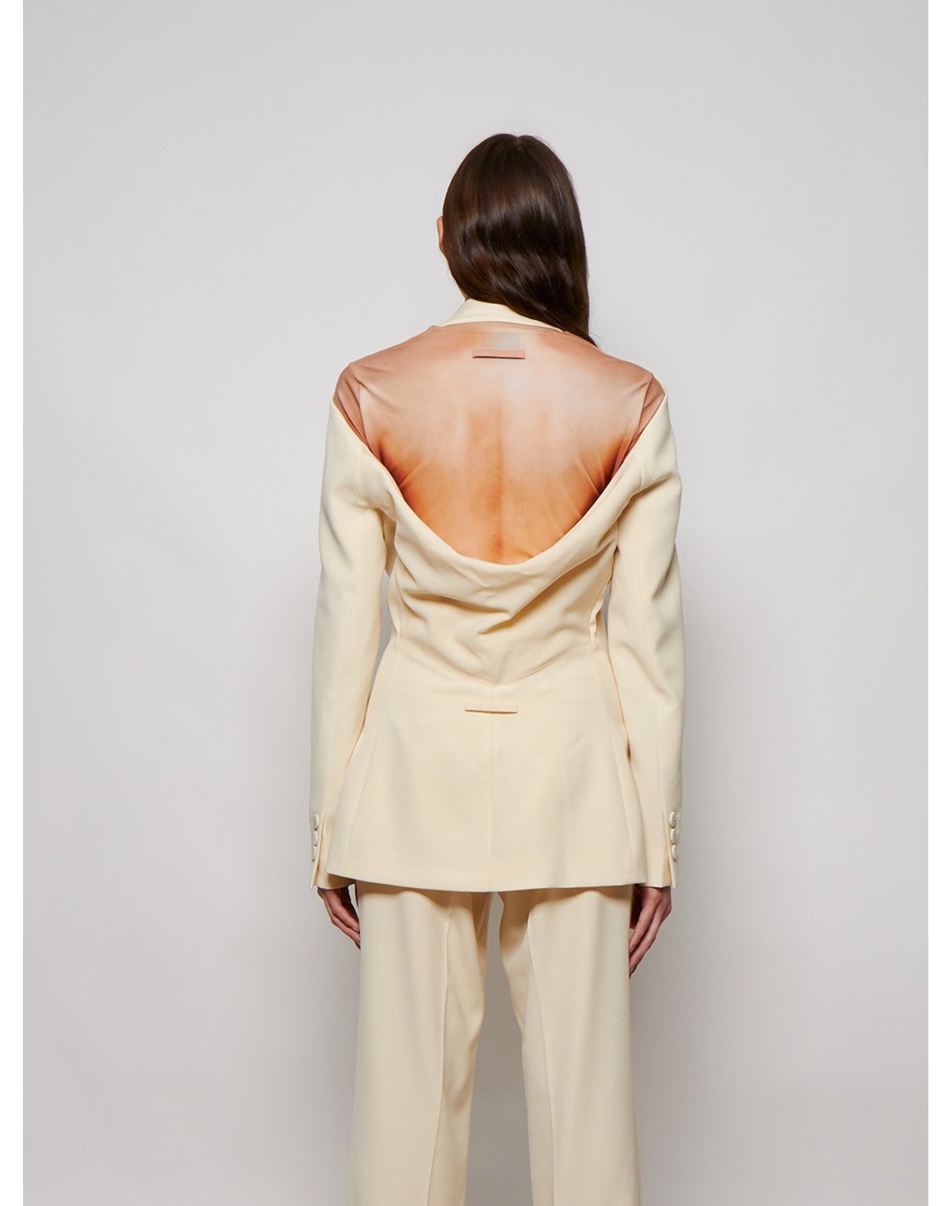 Jean Paul Gaultier x Lotta Volkova | Women | Tailored Back Cut-out Blazer | Beige