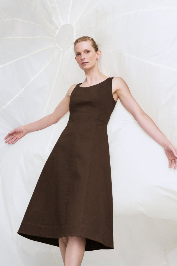 Front image of a woman wearing the Jess Dress in Date | Exclude | ALT GRID