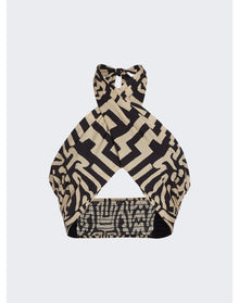 Johanna Ortiz | Women | Unique Places Crop Top Kuna | Black x Antique Ecru