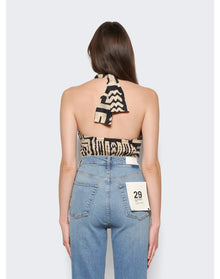 Johanna Ortiz | Women | Unique Places Crop Top Kuna | Black x Antique Ecru