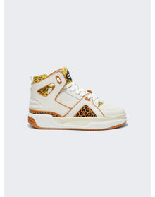 Just Don | Men | Basketball Courtside High-top Sneakers | White x Leopard