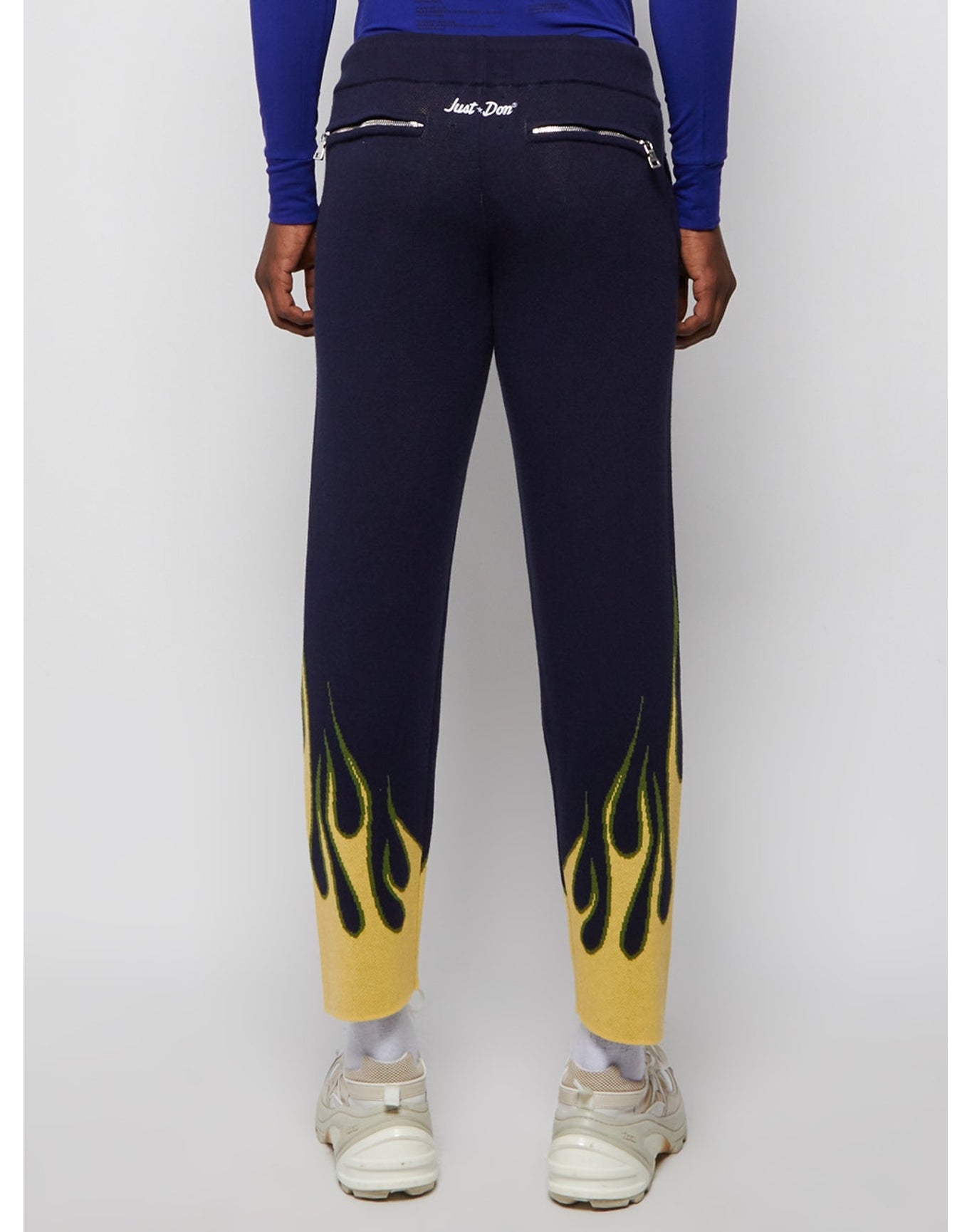 Just Don | Men | Cashmere Knit Flame Sweatpants | Navy
