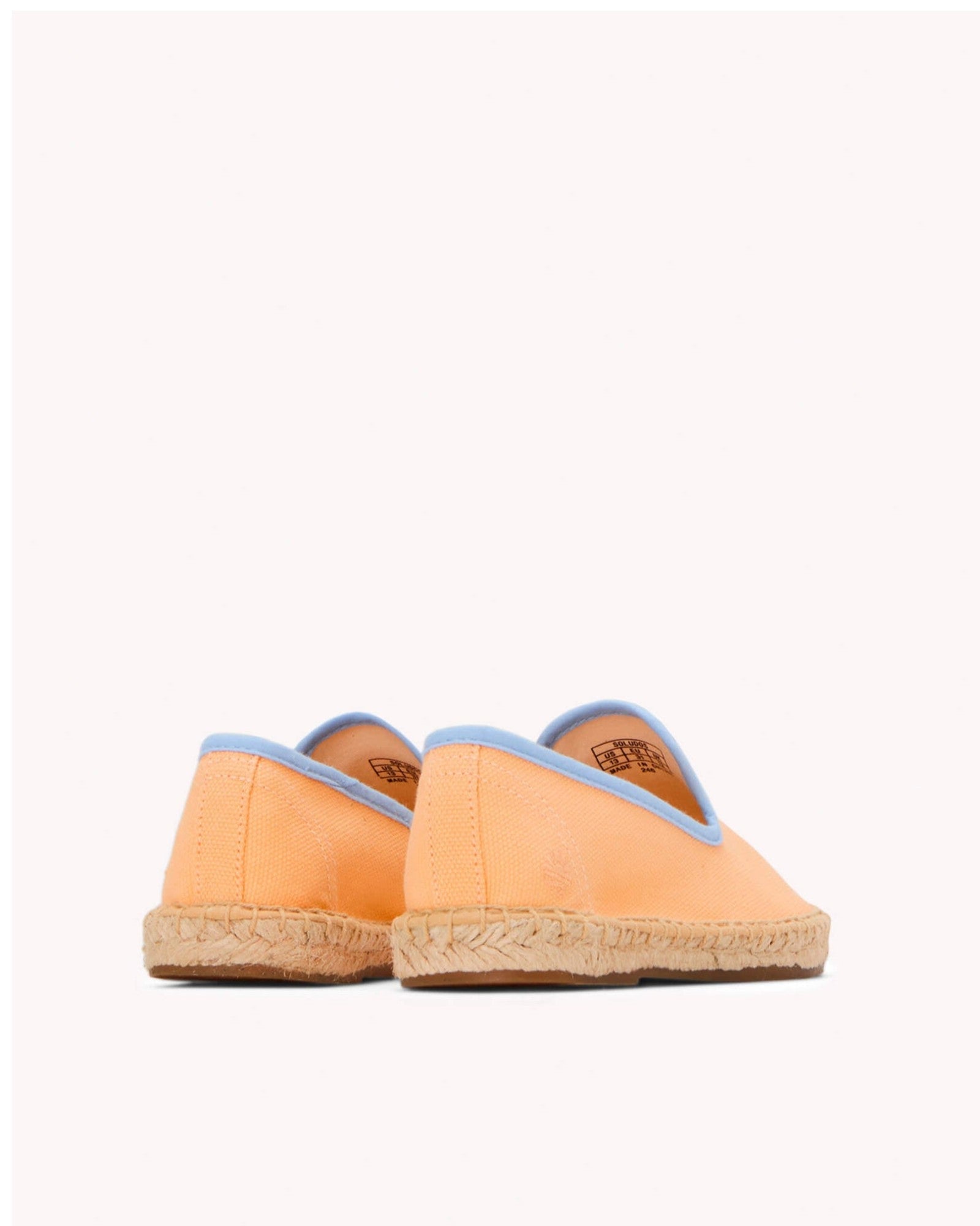 The Smoking Slipper - Contrast Piping - Peach / Blue - Kids' - Kids' Espadrilles - Peach / Blue - Soludos - 