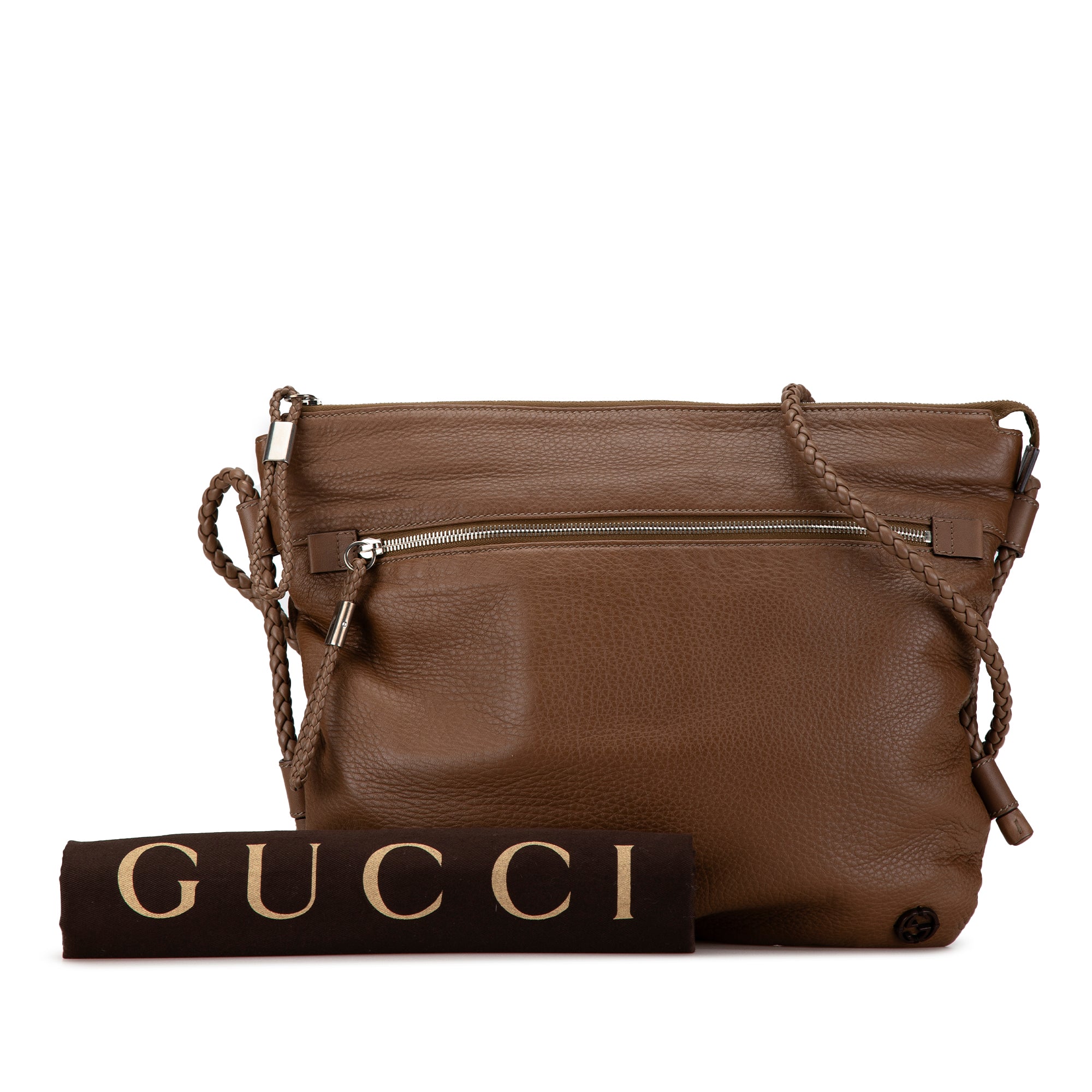 Gucci | Pre-Owned Interlocking G Calfskin Crossbody | Brown