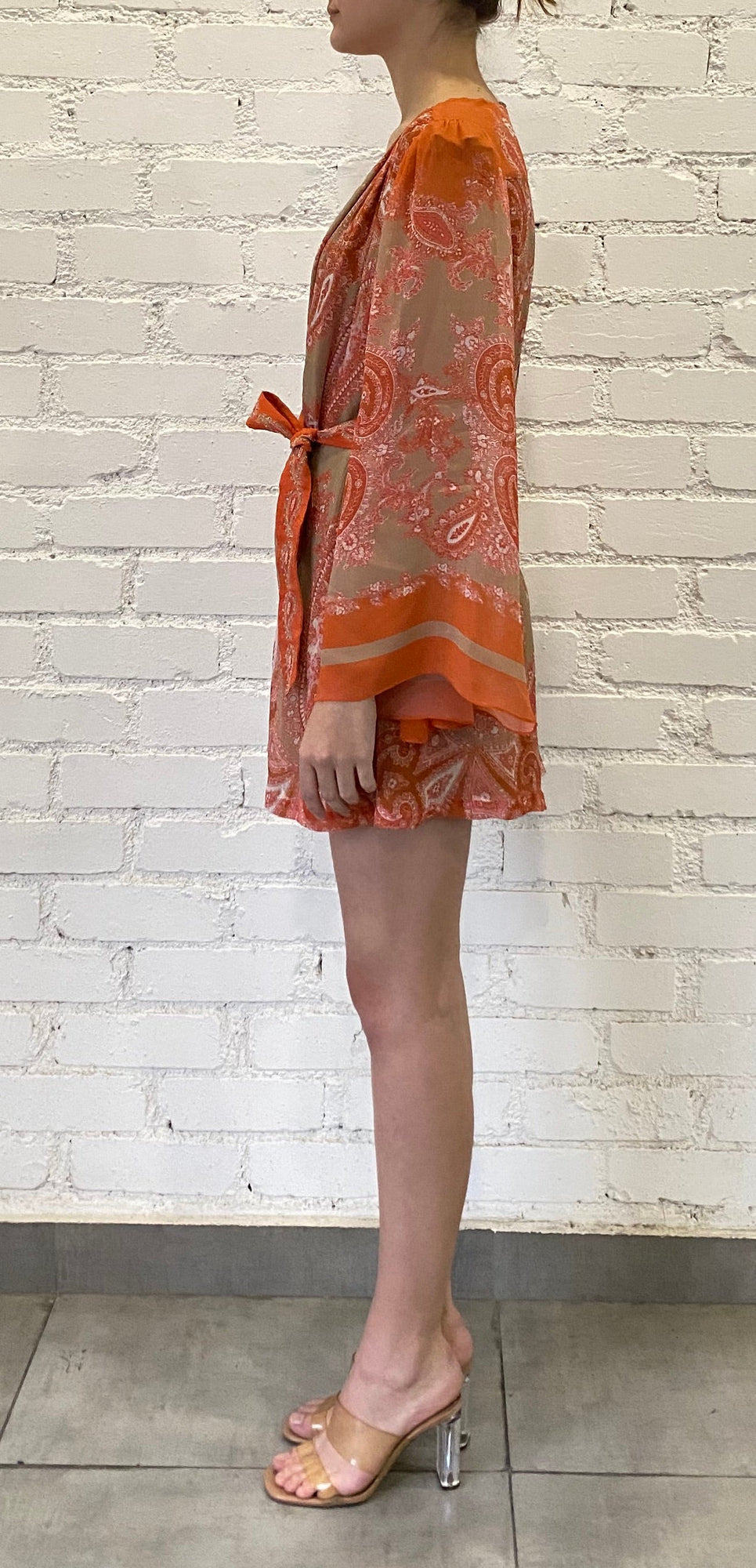 Romper | Beige/Orange