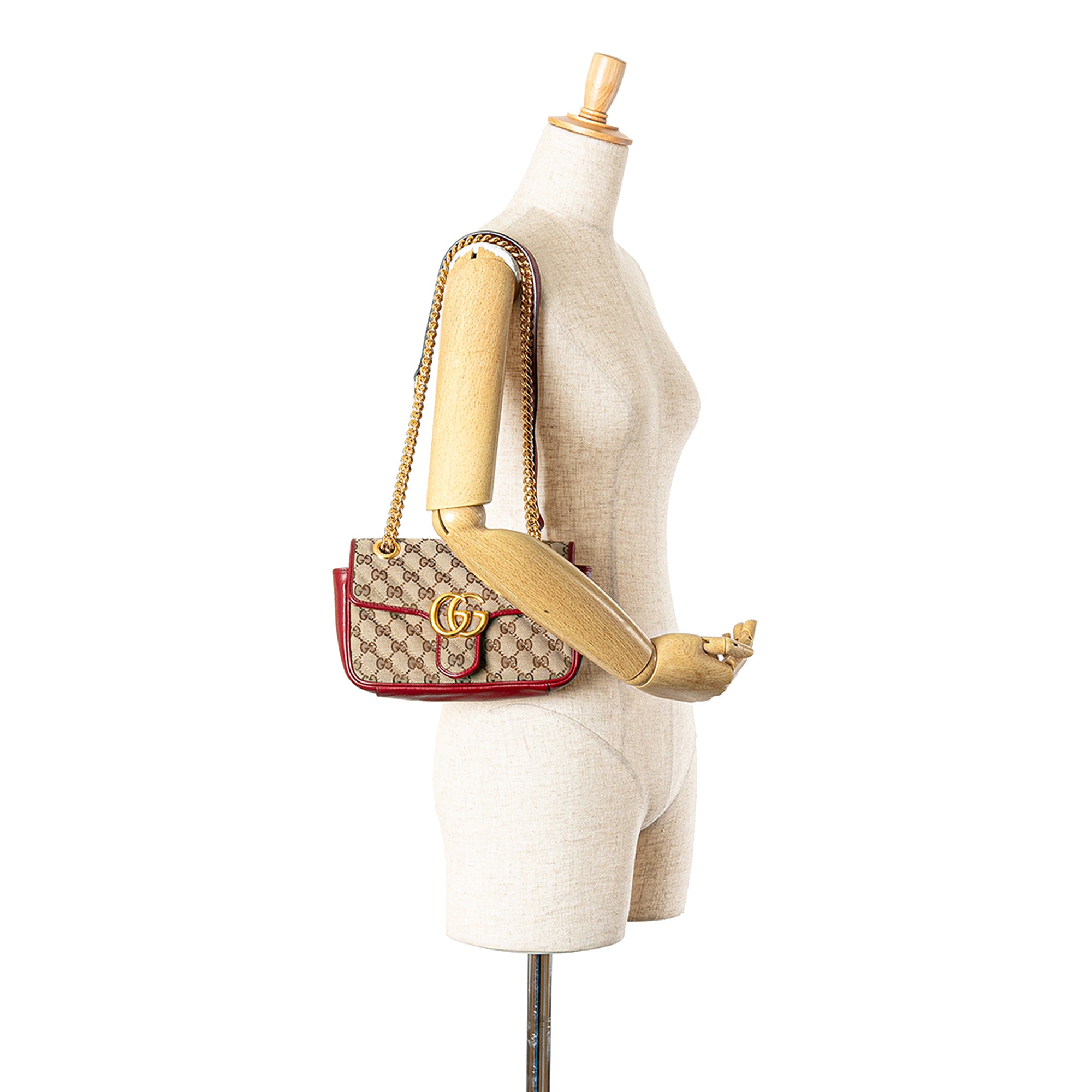 Gucci | Pre-Owned Mini GG Canvas Marmont Matelasse Flap Crossbody | Brown