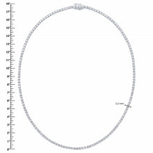 Womens | Tennis Necklace | 14K White Gold | 7 CTW Round Cut Lab Grown Diamond | F-VS
