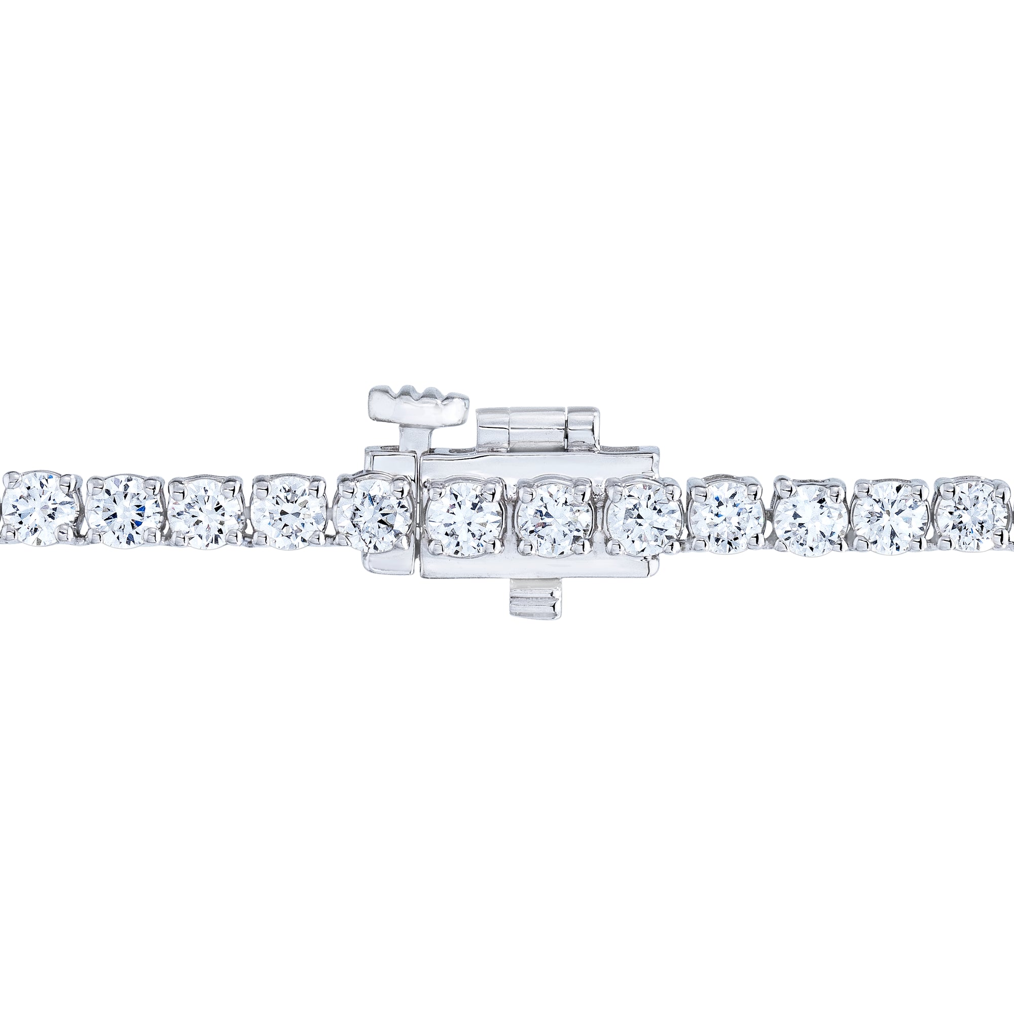 Womens | Tennis Necklace | 14K White Gold | 7 CTW Round Cut Lab Grown Diamond | F-VS