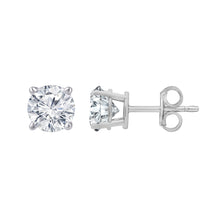 Womens | Stud Earrings | 14K White Gold | 4 CTW Round Cut Lab Grown Diamond | G-VS