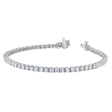 Womens | Tennis Bracelet - I | 14K White Gold | 5 CTW Round Cut Lab Grown Diamond | F-VS