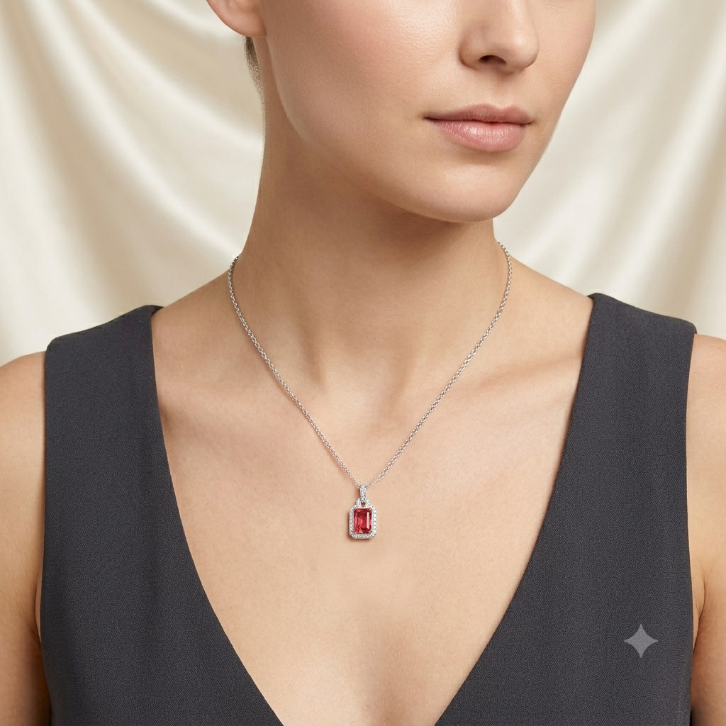 Womens | Halo Solitaire Pendant Necklace | 14K Two Tone Gold | 2.6 CTW Round Cut Lab Grown Diamond | F-VS