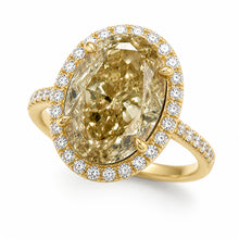 Womens | Halo Engagement Ring | 14K Yellow Gold | 9 CTW Round Cut Lab Grown Diamond | G-VS