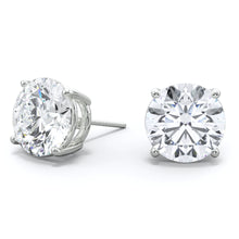 Womens | Stud Earrings | 14K White Gold | 5 CTW Round Cut Lab Grown Diamond | I-J-VS-SI1