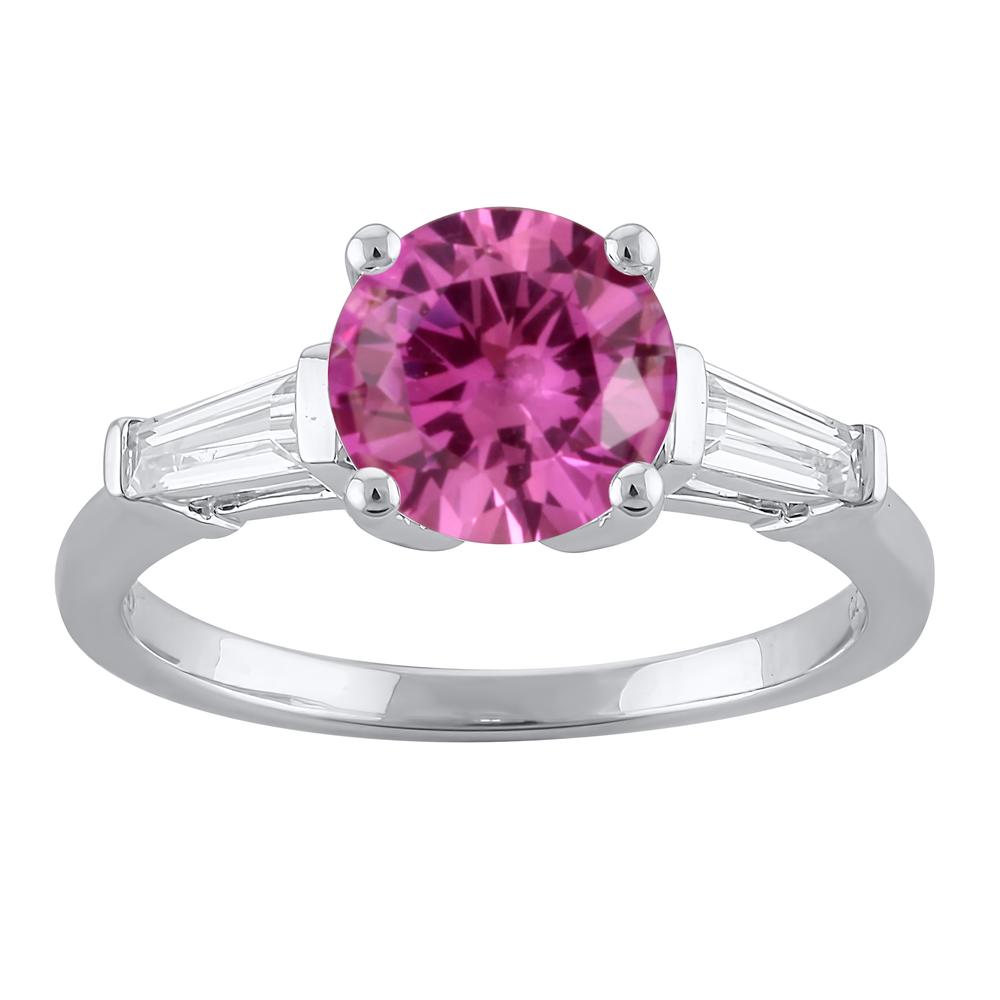 Womens | 3 Stone Engagement Ring | 14K White Gold | 2.40 CTW Round Cut Lab Grown Diamond | IJ-VS
