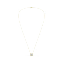Womens | Halo Solitaire Pendant Necklace | 14K Yellow Gold | 1.5 CTW Princess Cut Lab Grown Diamond | G-VS