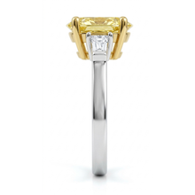 Womens | 3 Stone Engagement Ring - II | 14K Two Tone Gold | 4 CTW Oval Cut Lab Grown Diamond | Yellow-VS1