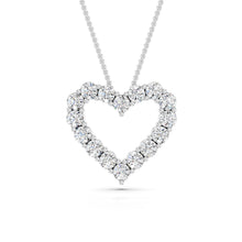 Womens | Heart Pendant Necklace | Sterling Silver | 1 CTW Round Cut Lab Grown Diamond | F-SI