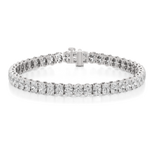 Womens | Tennis Bracelet - I | 14K White Gold | 15 CTW Oval Cut Lab Grown Diamond | G-VS
