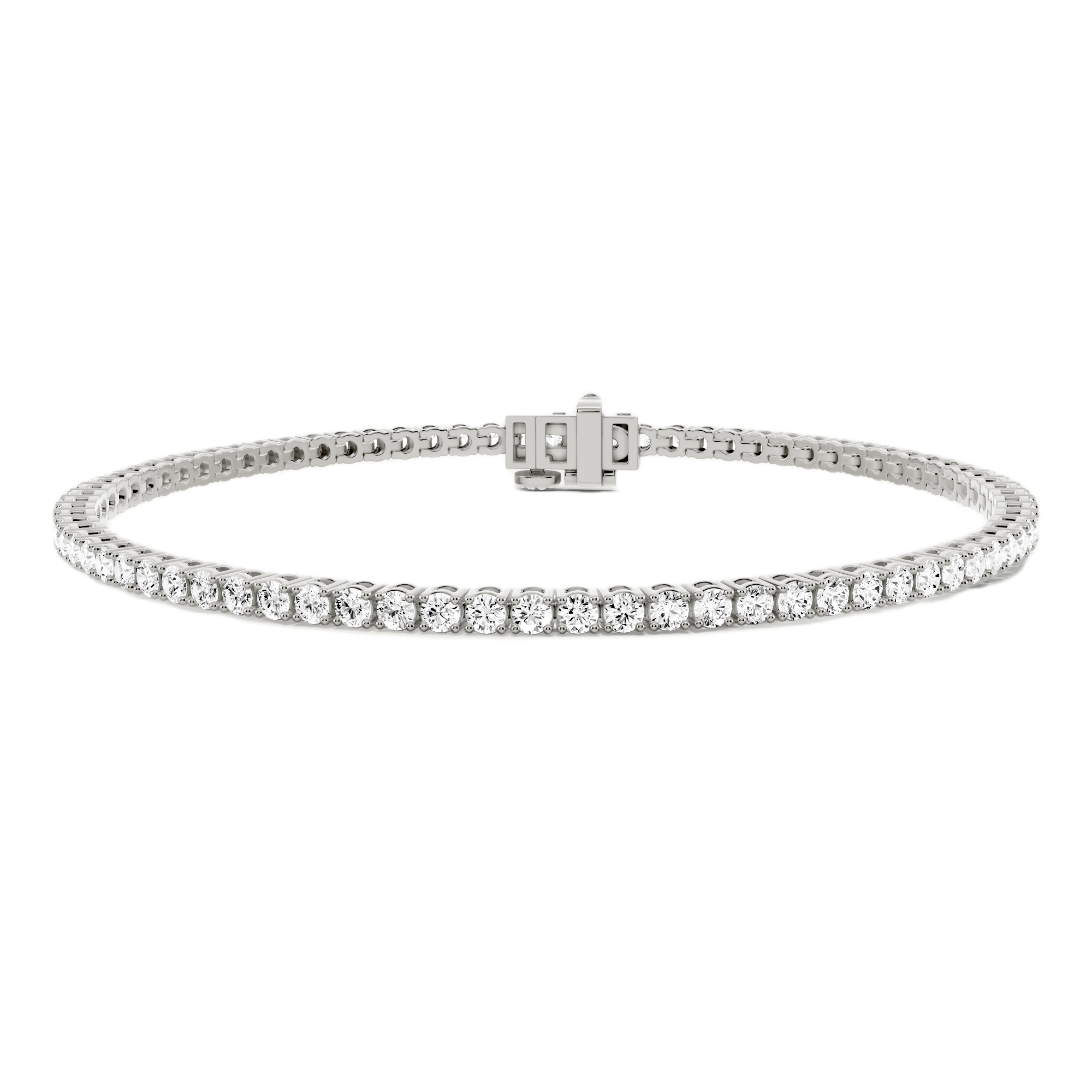 Womens | Tennis Bracelet - II | 14K White Gold | 3 CTW Round Cut Lab Grown Diamond | F-VS2