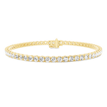 Womens | Tennis Bracelet | 14K Yellow Gold | 5 CTW Round Cut Lab Grown Diamond | F-VS2