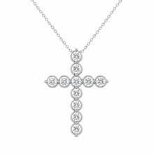 Womens | Cross Pendant Necklace - II | 14K White Gold | 2 CTW Round Cut Lab Grown Diamond | G-SI