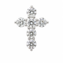 Womens | Cross Pendant Necklace - I | 14K White Gold | 2 CTW Round Cut Lab Grown Diamond | G-SI