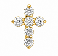 Womens | Cross Pendant Necklace | 14K Yellow Gold | 2 CTW Round Cut Lab Grown Diamond | G-SI