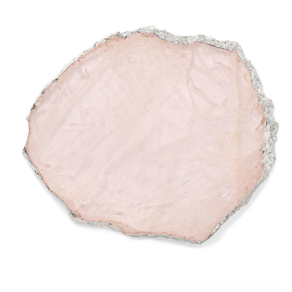 Kiva Platter | Pure Silver-Plated | Rose Quartz