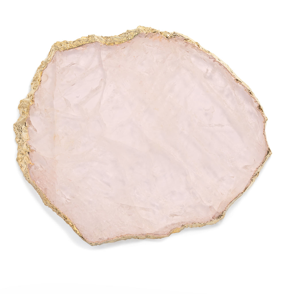 Kiva Platter | 24K Gold-Plated | Rose Quartz