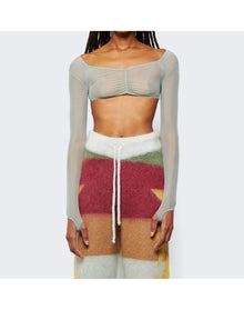 KNWLS | Women | Crop Top With Underwear Finishings | Sage Green