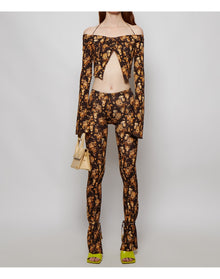 KNWLS | Women | Perse Trousers Paisley Dark Print | Yellow x Black