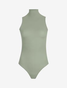Ballet Mockneck Sleeveless Bodysuit::Pistachio::Main