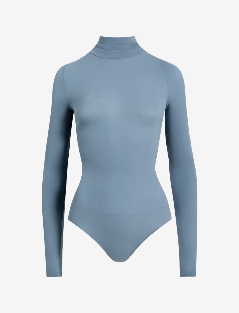 Ballet Long Sleeve Turtleneck Bodysuit::Bluestone::Main