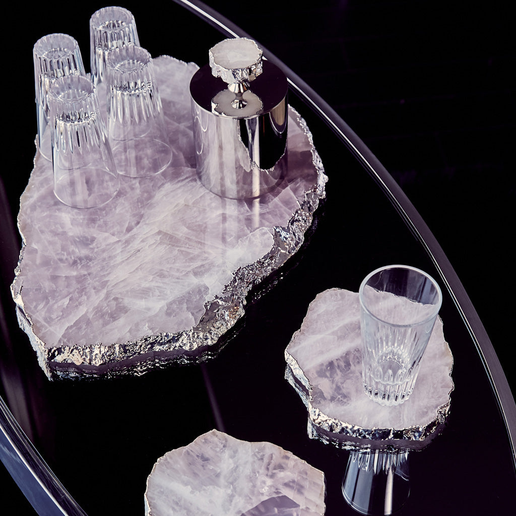 Kivita Coasters | Pure Silver-Plated | Quartz | Set of 2