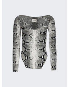 Khaite | Women | Maddy Bustier Long Sleeve Top | Black x White