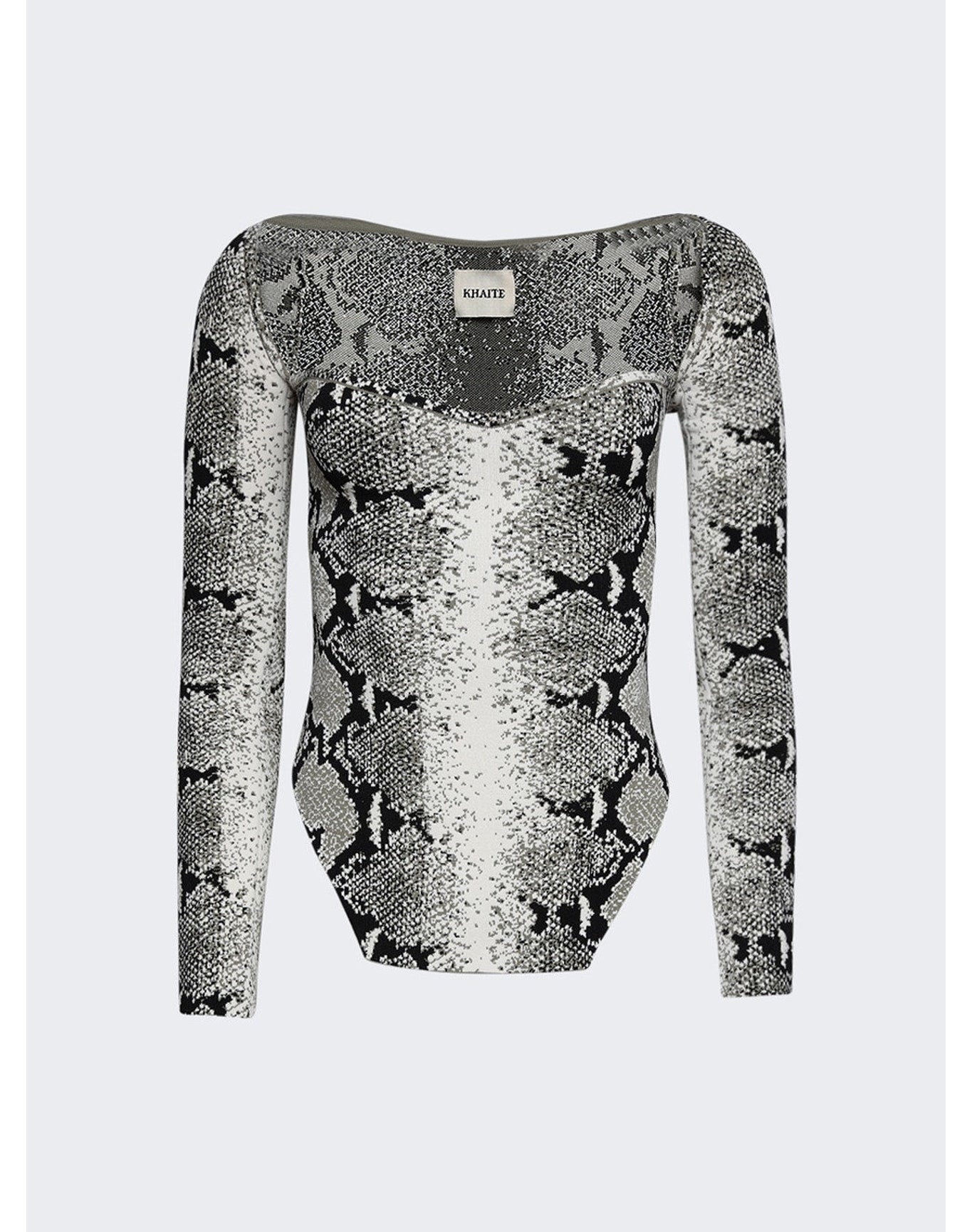 Khaite | Women | Maddy Bustier Long Sleeve Top | Black x White