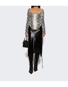 Khaite | Women | Maddy Bustier Long Sleeve Top | Black x White
